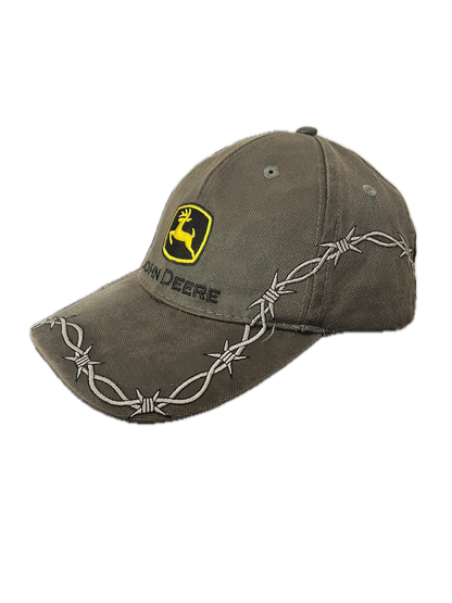 John Deere Barbed Wire Wrap Around Strapback Hat