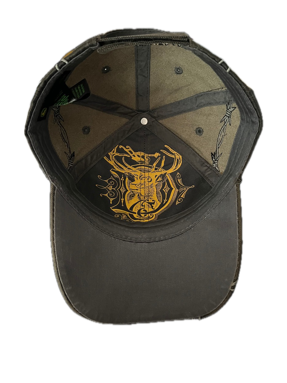 John Deere Barbed Wire Wrap Around Strapback Hat