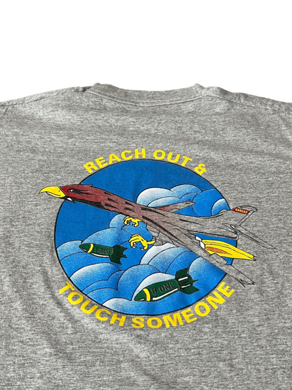 (L) Late 1980s-Early 1990s Single Stitch Fighter Jet Tee