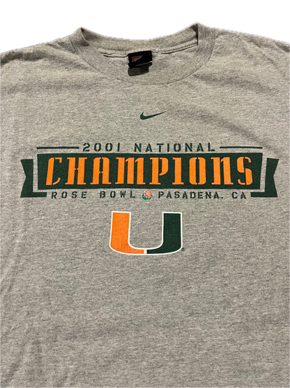 (XL) 2001 Nike U Miami Rose Bowl Tee