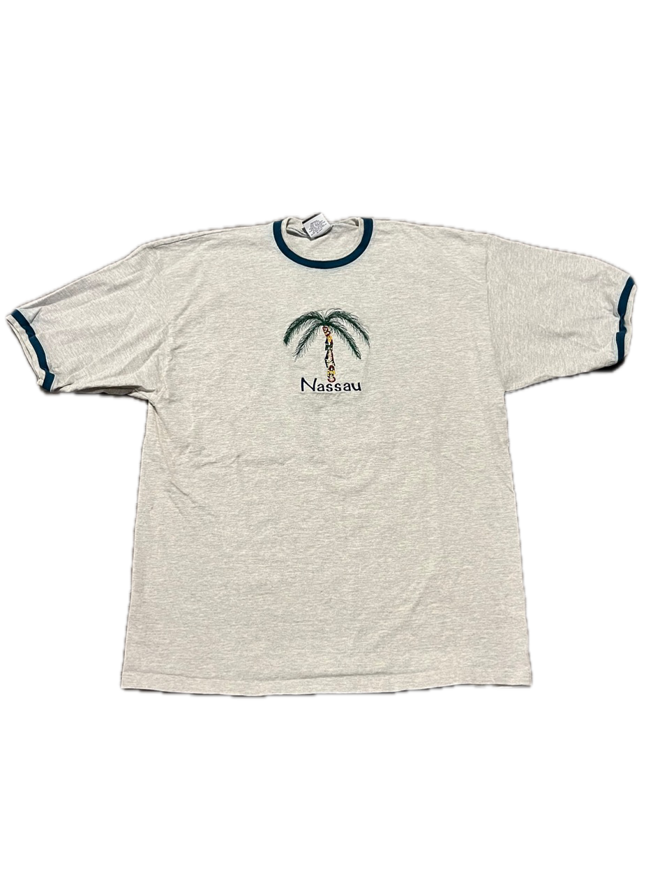 (2XL) Vintage Nassau Bahamas Embroidered Tee