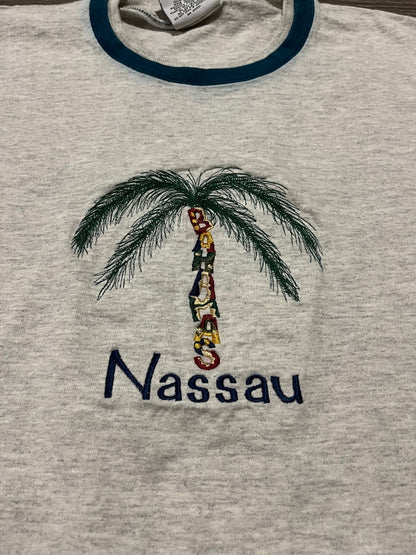 (2XL) Vintage Nassau Bahamas Embroidered Tee