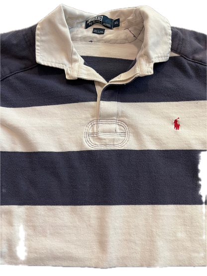 (XL) Vintage Polo Ralph Lauren Striped Rugby Long Sleeve Shirt