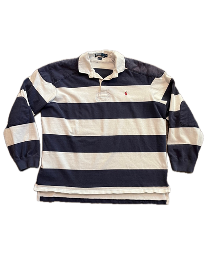 (XL) Vintage Polo Ralph Lauren Striped Rugby Long Sleeve Shirt