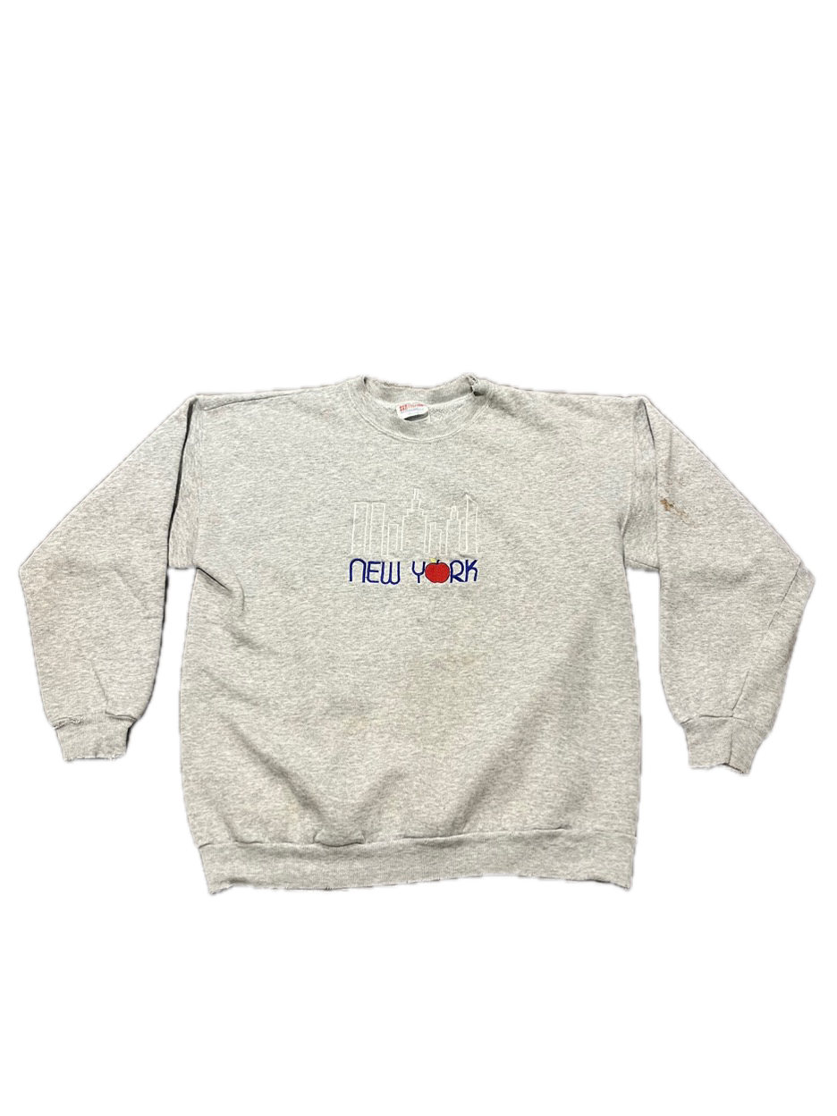 (S) 1990s New York Embroidered Crewneck