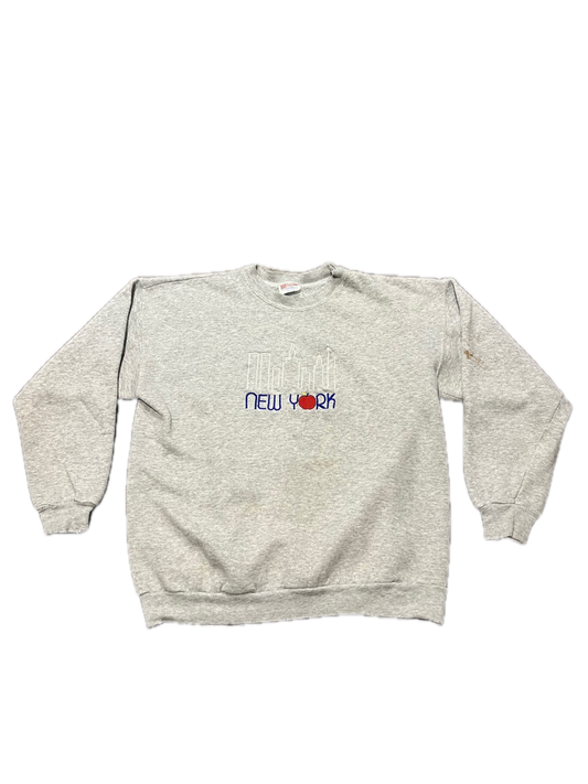 (S) 1990s New York Embroidered Crewneck