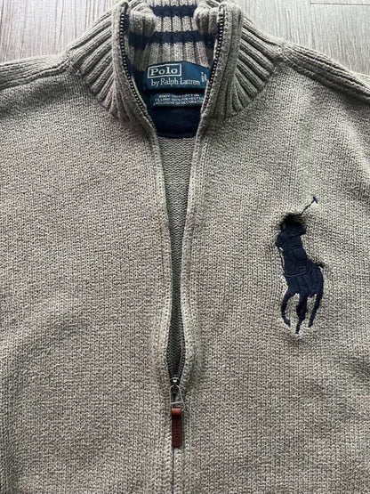 (M) Grey Polo Ralph Lauren Zip-Up Sweater