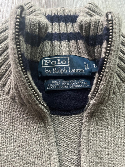 (M) Grey Polo Ralph Lauren Zip-Up Sweater