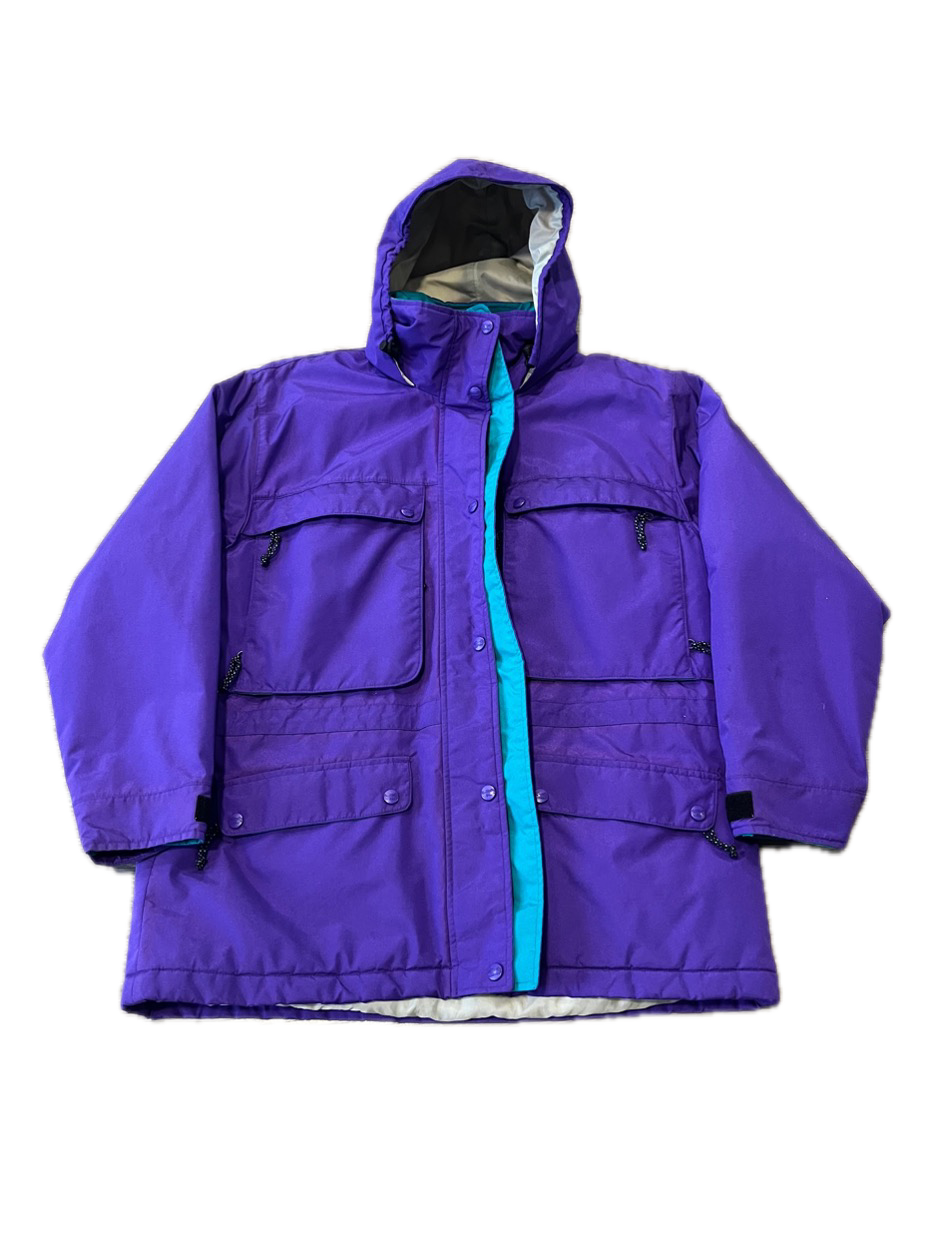 (L) 1980s LL Bean Parka with Retractable Hood