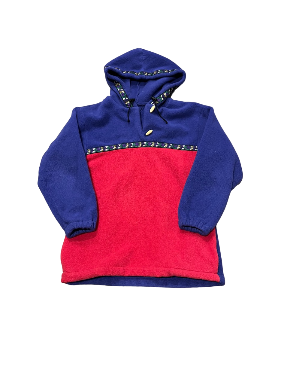 (L-XL) Vintage Two-Tone Hooded Fleece