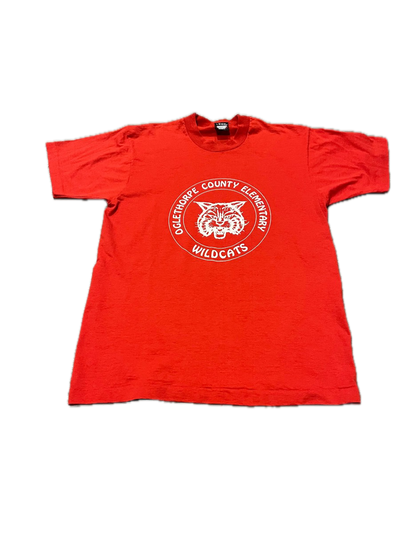 (L) 1990s Oglethorpe County Elementary Wildcats Single Stitch Tee