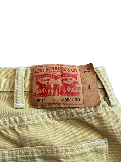 (38 X 30) Vintage Levi's 501 Yellow Denim